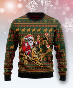 Awesome German Shepherd Santa Claus Christmas Wool Sweater