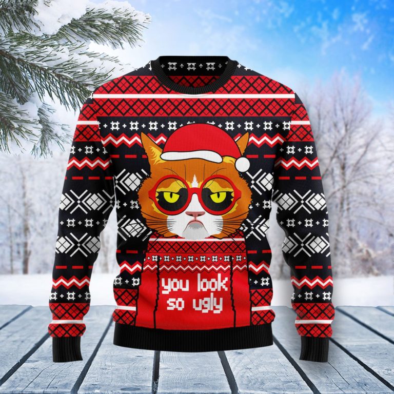 Grumpy Cat You Look So Ugly Christmas Wool Sweater