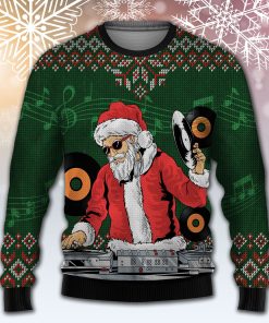 Satan Claus DJ – All Over Print Christmas Wool Sweater