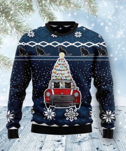 Black Cat Meowy Catmas Christmas Wool Sweater