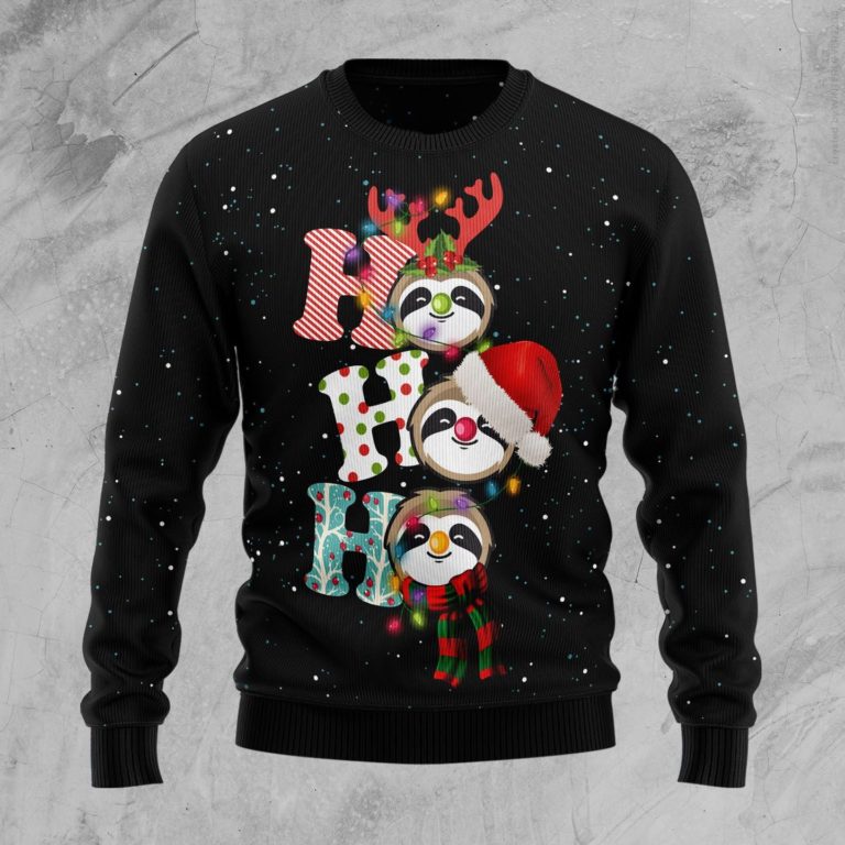 Sloth Ho Ho Ho Christmas Wool Sweater