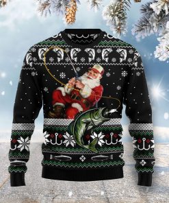 Santa Claus Fishing Christmas Wool Sweater Santa Claus Fishing Christmas Wool Sweater