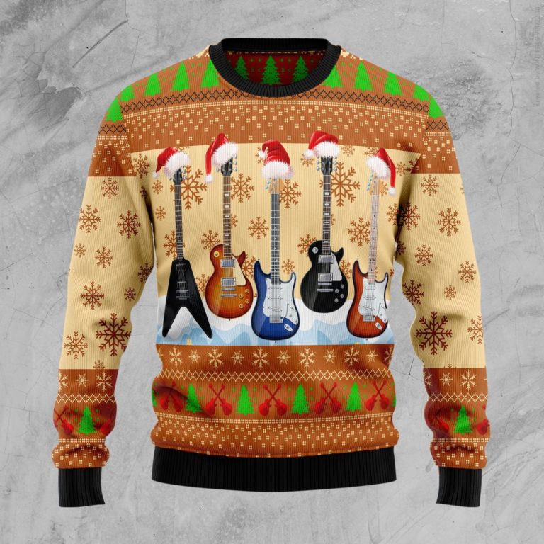 Guitar Xmas Christmas Wool Sweater