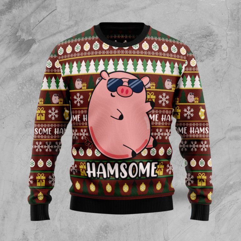 Hamsome Cute Pig Christmas Wool Sweater
