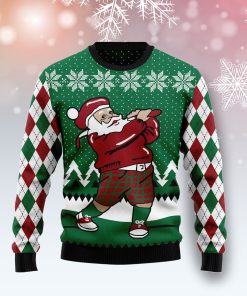 Golfer Santa Christmas Wool Sweater Golfer Santa Christmas Wool Sweater