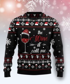 Wine Call Me Christmas Wool Sweater