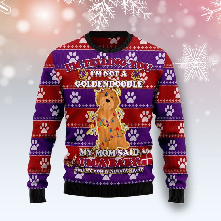 Goldendoodle Baby Christmas Christmas Wool Sweater