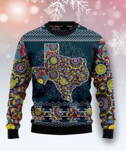 Texas Blue Mandala Christmas Wool Sweater
