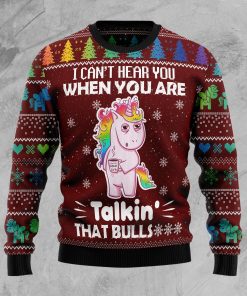 I Can‘t Hear You Unicorn Christmas Wool Sweater
