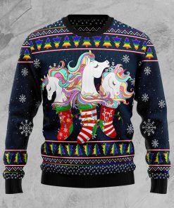 Unicorn Socks Xmas Christmas Wool Sweater