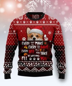 Pembroke Welsh Corgi Will Be Watching You Christmas Wool Sweater