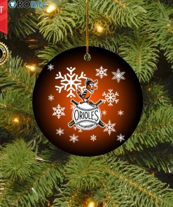 Baltimore Orioles Merry Christmas Circle Ornament