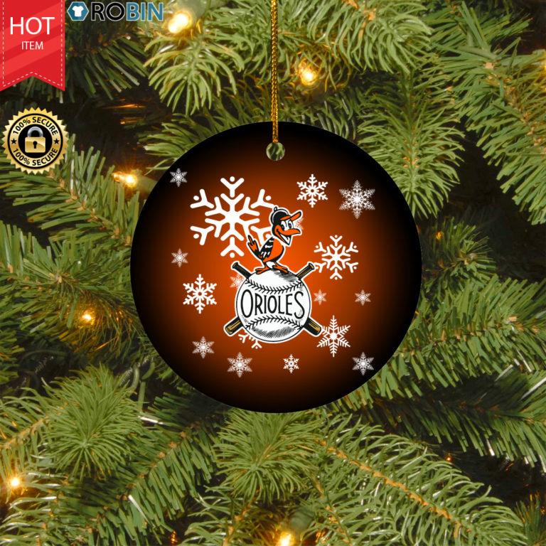 Baltimore Orioles Merry Christmas Circle Ornament
