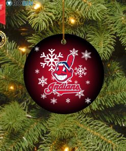 Cleveland Indians Merry Christmas Circle Ornament