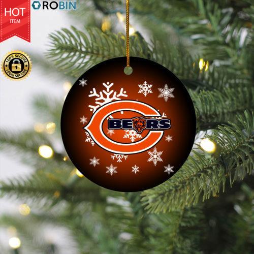 Chicago Bears Christmas Merry Christmas Circle Ornament RobinPlaceFabrics