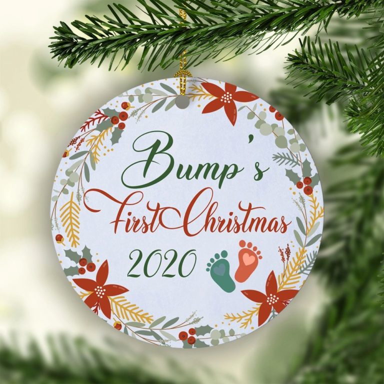 Baby Announcement Baby Bump?s First Christmas Ceramic Ornament