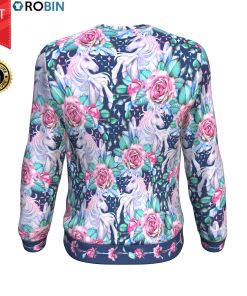 Unicorn Roses For Unicorn Lover All-Over Printed Wool Sweater