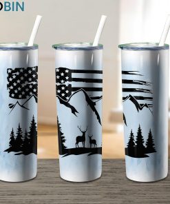 Mountain Deer Campingdeer Flag 17oz Tumbler