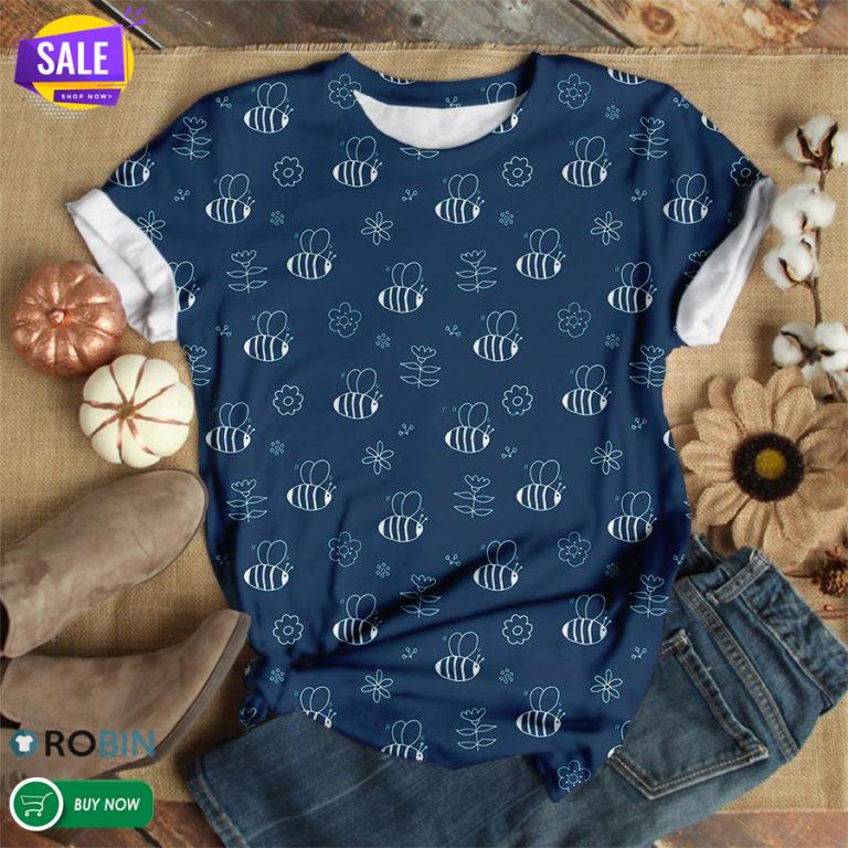 Honey Bee Love Beekeeper  3D All Over Print T-Shirt