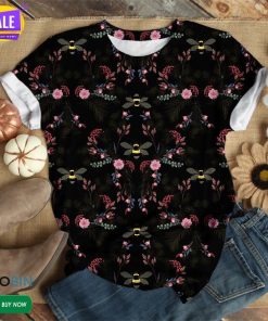 Blooming Gardern Night Bee  3D All Over Print T-Shirt