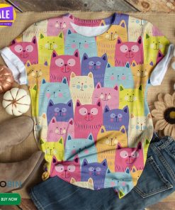 Cute Cat Face  3D All Over Print T-Shirt