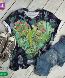 Cactus With Love  3D All Over Print T-Shirt