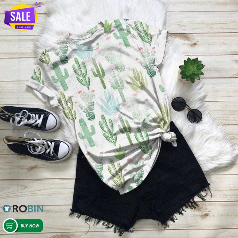 Cute Cactus Patterns  3D All Over Print T-Shirt