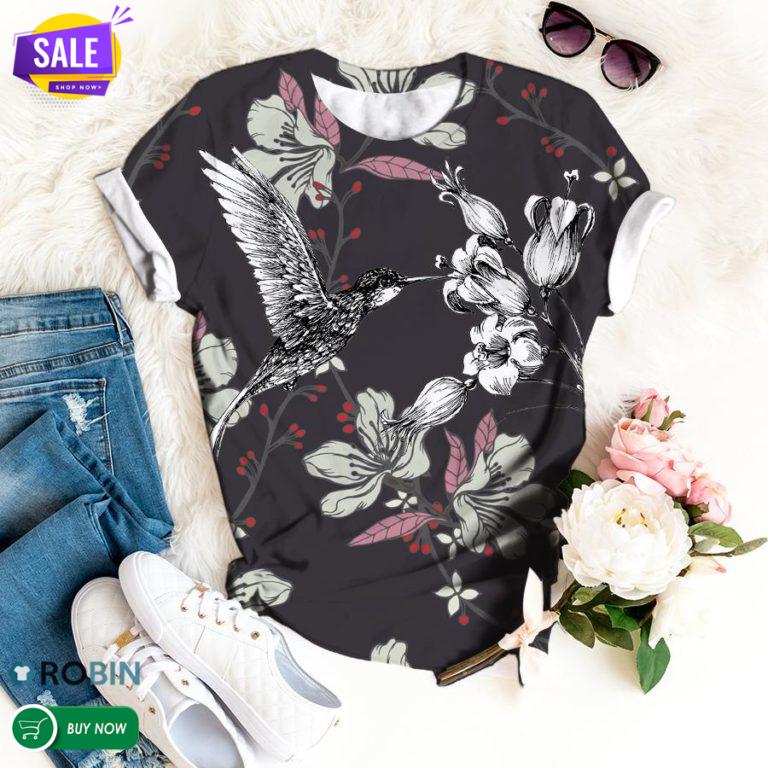 Flying Hummingbird  3D All Over Print T-Shirt