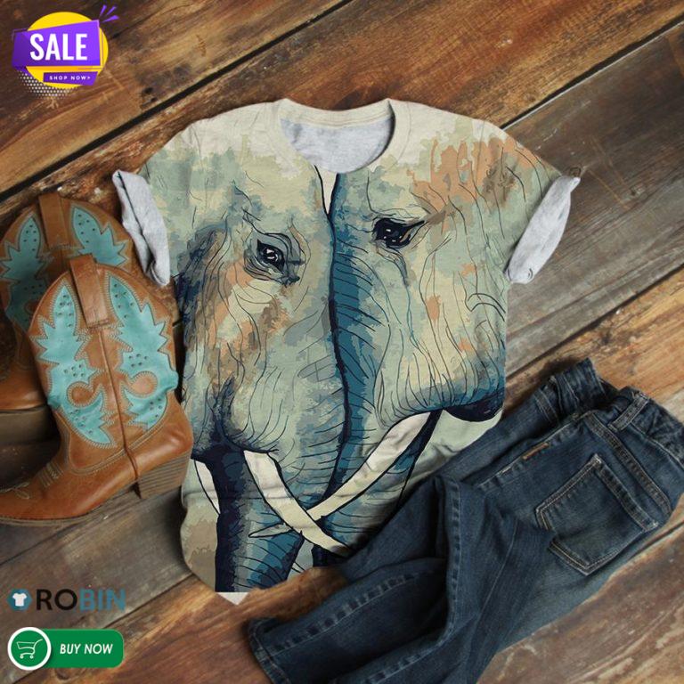 Face Off Elephants Face Mask 3D All Over Print T-Shirt