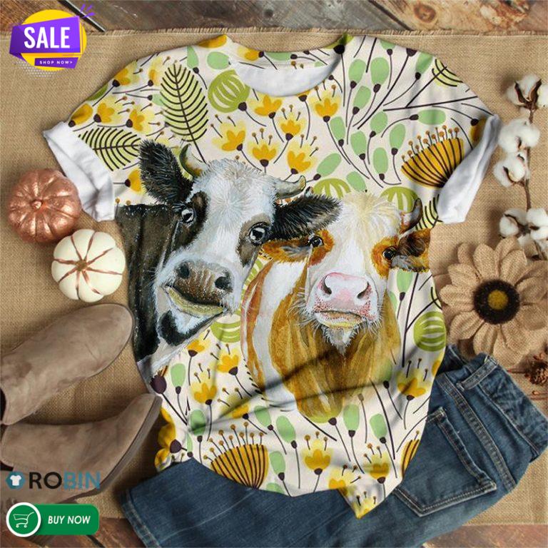 Little Couple Of Cows  3D All Over Print T-Shirt