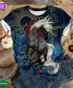 Black Horse  3D All Over Print T-Shirt