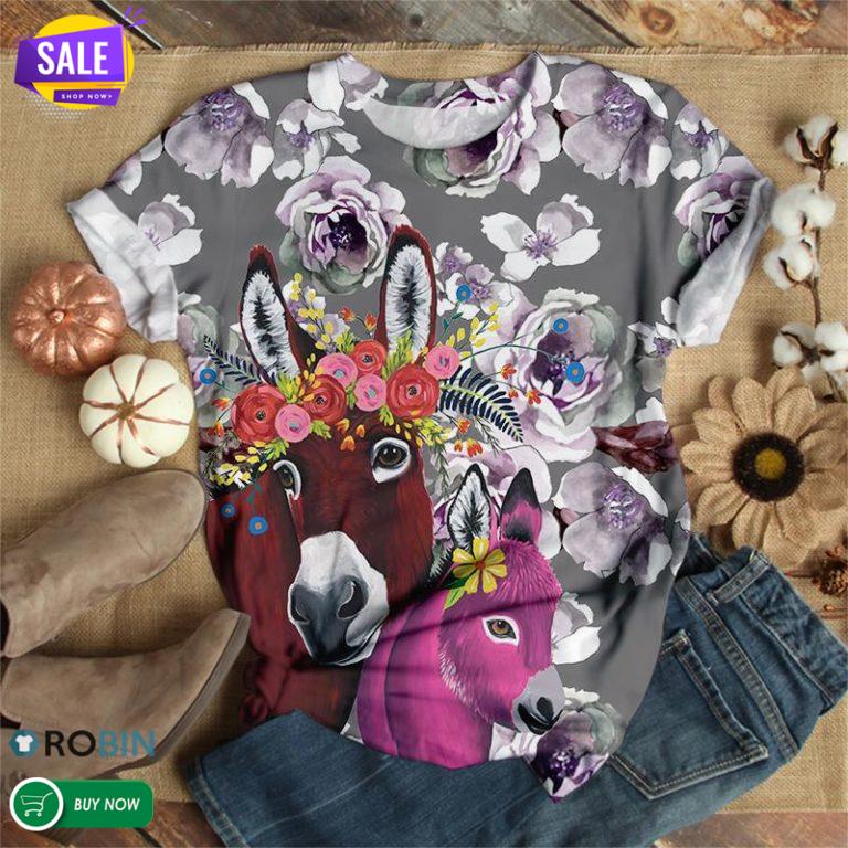 Colorful Donkey  3D All Over Print T-Shirt