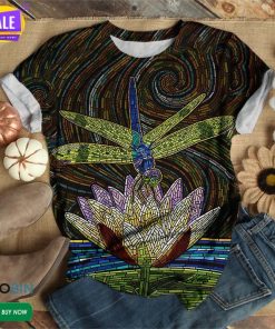 Mosaic Pattern Dragonfly  3D All Over Print T-Shirt