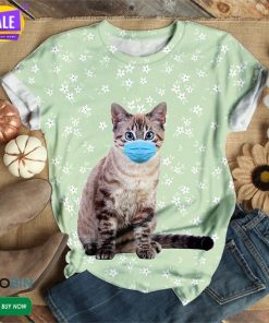 Cat Wearing A Mask  3D All Over Print T-Shirt