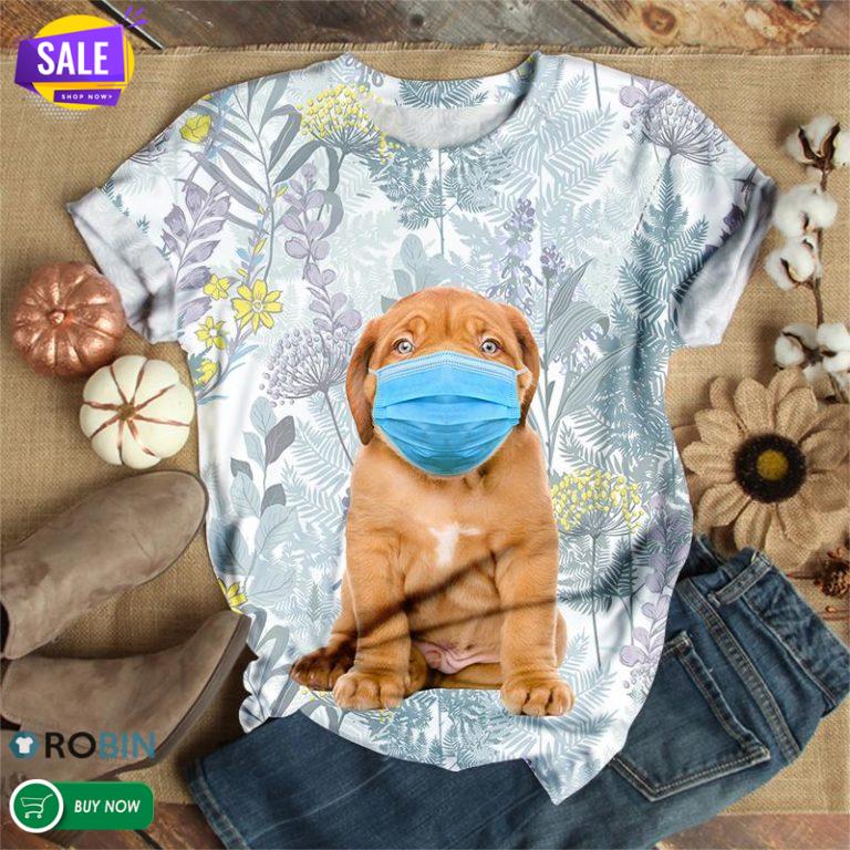 Dog Wearing A Mask  3D All Over Print T-Shirt