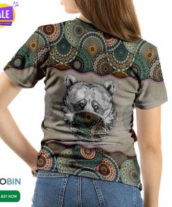 Bear Wearing Face Mask  3D All Over Print T-Shirt