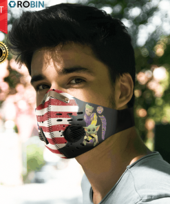 Baby Yoda And Groot Hug LSU Tigers Face Mask with N95 Filter