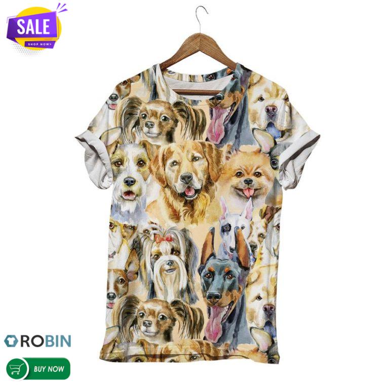House Of Dogs Vintage  3D All Over Print T-Shirt