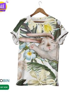 Flowery Chubby Rabbit  3D All Over Print T-Shirt