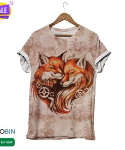 Fall In Love Fox  3D All Over Print T-Shirt