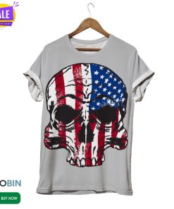 American Flag Skull  3D All Over Print T-Shirt American Flag Skull  3D All Over Print T-Shirt