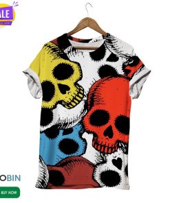 Retro Color Skull  3D All Over Print T-Shirt