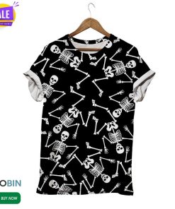 Dancing Skeleton  3D All Over Print T-Shirt