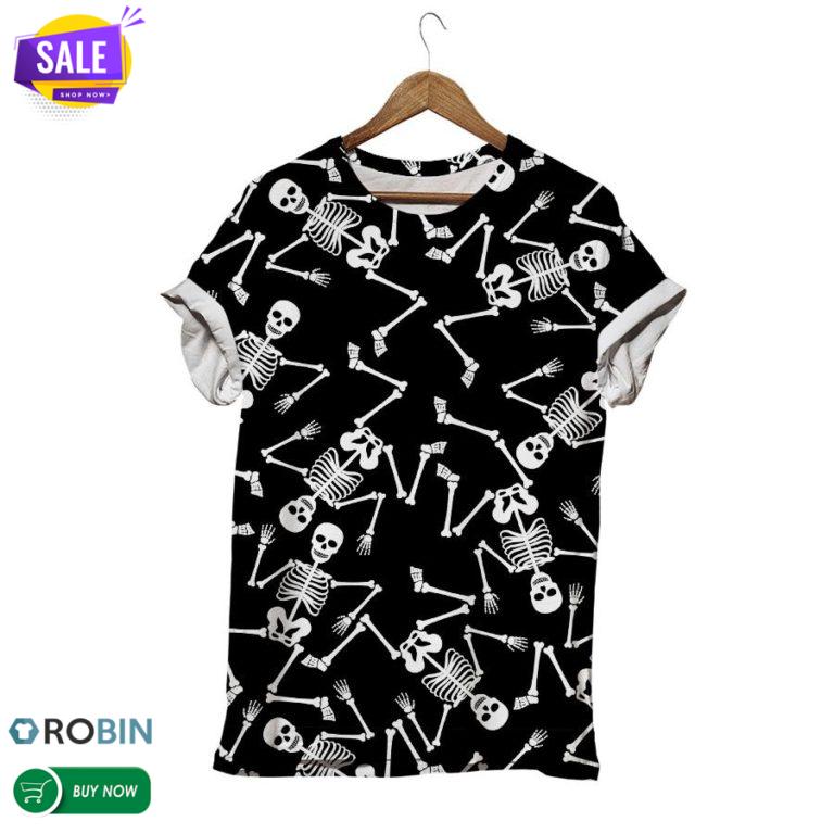 Dancing Skeleton  3D All Over Print T-Shirt