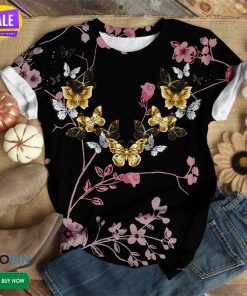 Golden Butterfly  3D All Over Print T-Shirt Golden Butterfly  3D All Over Print T-Shirt