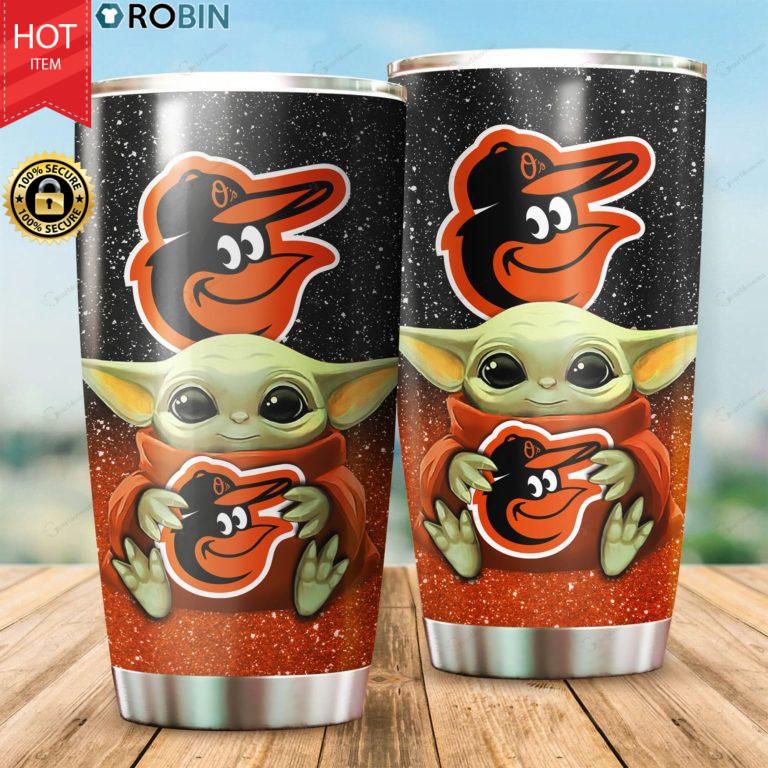 Baltimore Orioles Baby Yoda 20oz Tumbler
