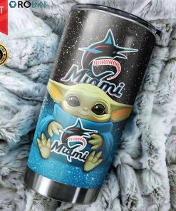 Miami Marlins Baby Yoda 20oz Tumbler Miami Marlins Baby Yoda 20oz Tumbler