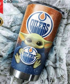 Edmonton Oilers Baby Yoda 20oz Tumbler Edmonton Oilers Baby Yoda 20oz Tumbler