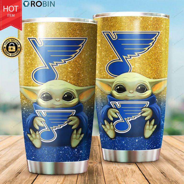 St Louis Blues Baby Yoda 20oz Tumbler