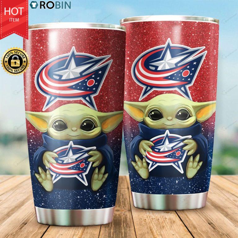 Columbus Blue Jackets Baby Yoda 20oz Tumbler